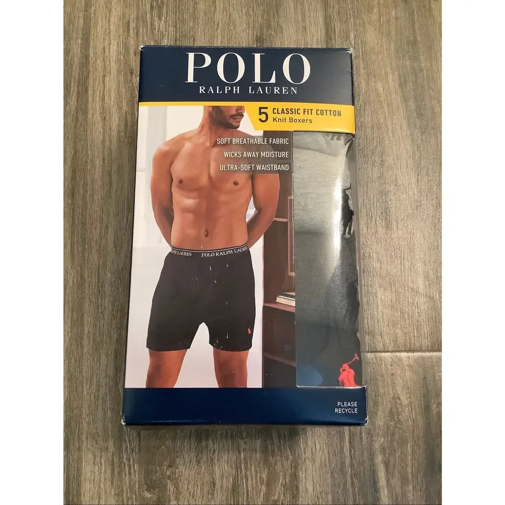 Polo Ralph Lauren Men's MD 5 Pack Classic Fit Cotton Knit Boxers Shorts P2-8